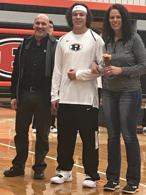 Student and Parents at Senior Night.