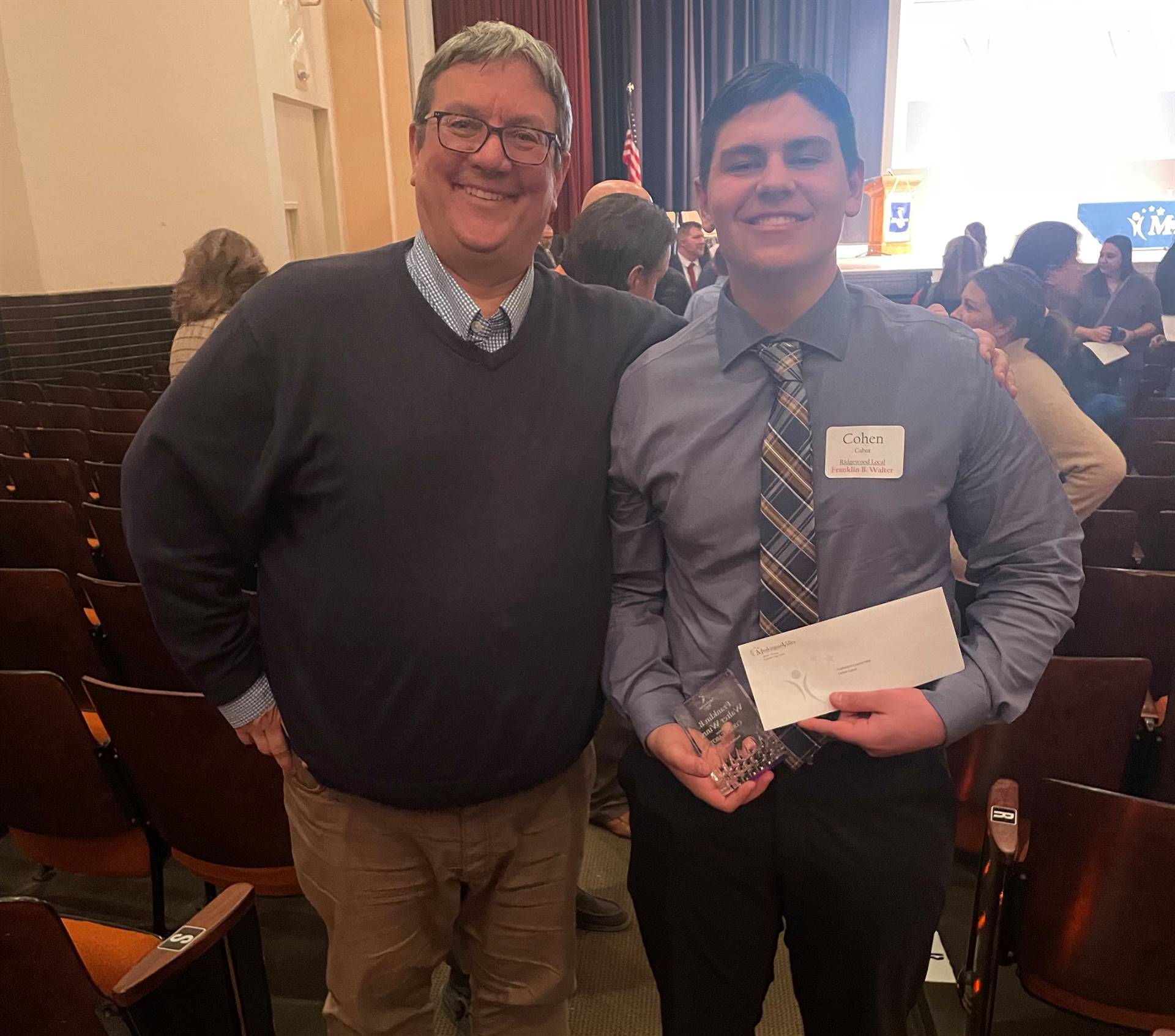 Superintendent Mike Masloski and Student at 34th Annual MVESC Student and Teacher Recognition Ceremo