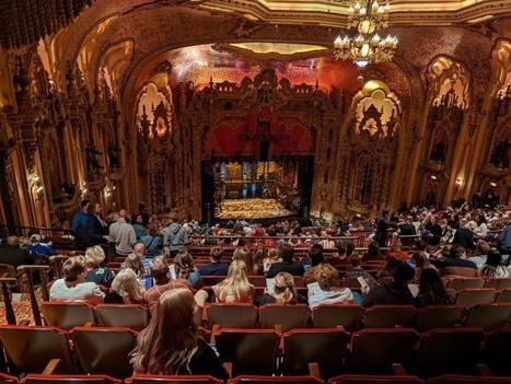 Students attending a play at the Ohio Theater