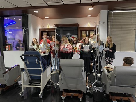 Teen Institute students performing at hospital for patients.